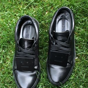 Acne Studios Black Leather Trainers Italy